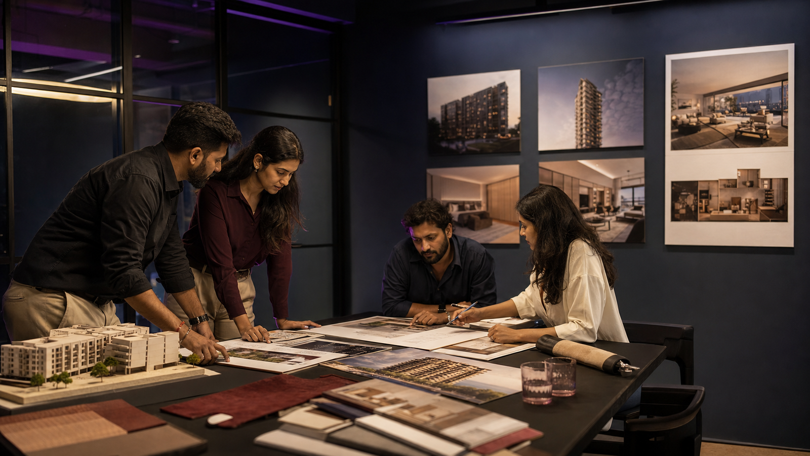 Real-estate marketing team planning a campaign